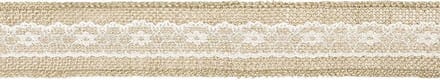 Kanten Jute lint | Middenstrook | 5 cm breed | 5 meter lang