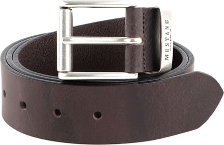 MUSTANG Leren Riem Leather Belt 40mm W100 Darkbrown Donkerbruin