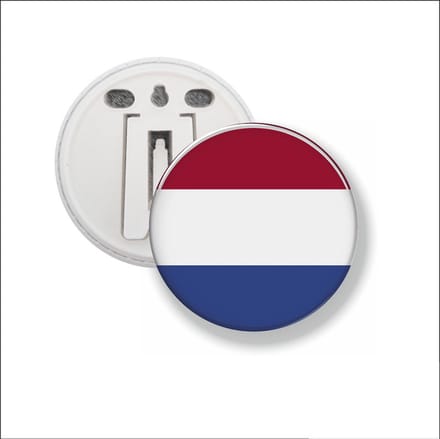 Button Met Clip 58 MM - Vlag Nederland