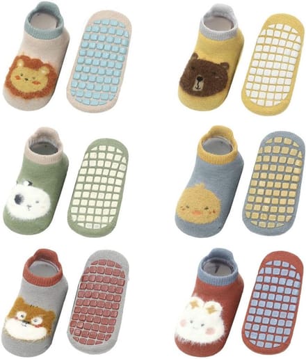 6 Paar Baby Antislip Sokken Sneakersocks Onzichtbaar Katoen