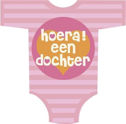 Haza Original Huldebord ''hoera Een Dochter'' Roze
