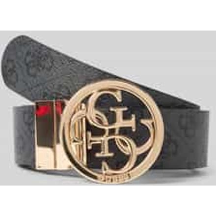 Guess Noelle Verstelbare en Omkeerbare Dames Broekriem - Coal Logo - Maat S