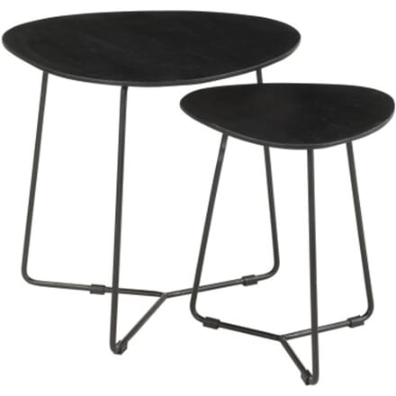 Brix - Salontafel Brix Ivy Zwart - 70x70x43 - Mangohout