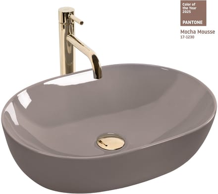 Rea Lisa Shiny Opzetwastafel Beige 49X35X14Cm