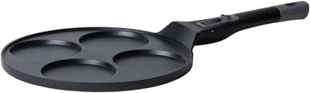 Pannenkoekenpan met 4 vakken en afneembare steel