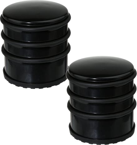 2x Stuks ronde deurstopper zwart 7 x 7,5 cm van metaal - Deurstop