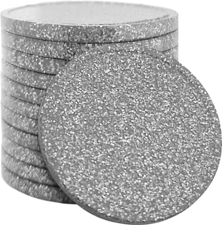 CombiCraft blanco glittermunten 29mm zilver - per 100 stuks