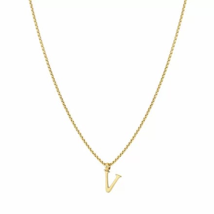 Bijoutheek Collier Letter V Goud
