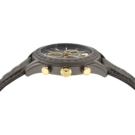 Versace Chrono Master VE8R00124 Horloge - Leer - Grijs - Ø 44 mm