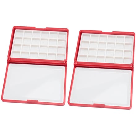 2 Stuks Draagbare Aquarel Doos Afneembaar Makkelijk Schoon te Maken Compact Mini Aquarel Palet Doos voor Flat 24