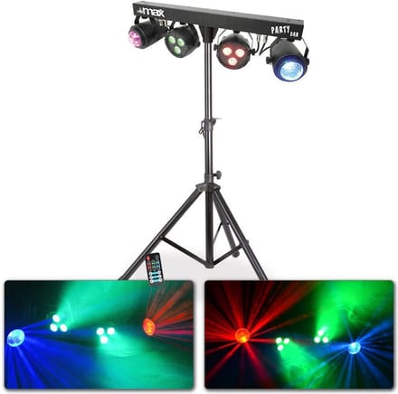 Discolamp - MAX Partybar1 disco verlichting met 2x Jellymoon discobal en 2 Par spots + standaard
