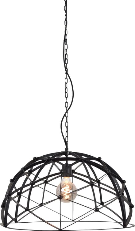 Industriële hanglamp Ladan, zwart, rond