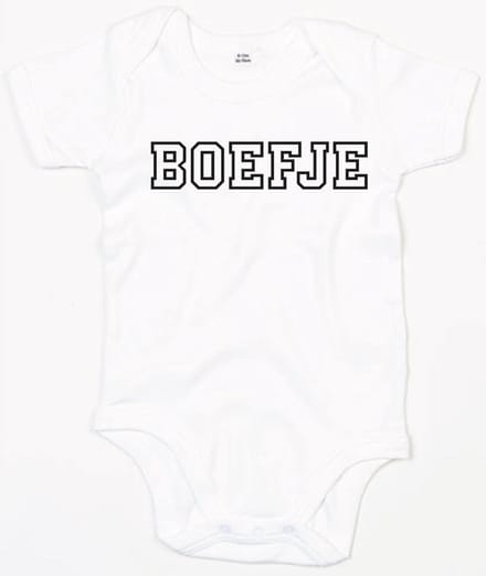 Baby Romper Boefje 3-6 maand - Wit - Rompertjes baby met tekst