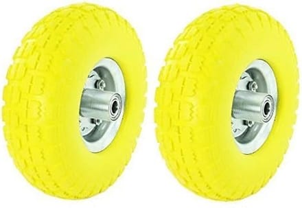 2x Kruiwagenwiel 25,4 cm Hard Rubber Inclusief Kogellagers