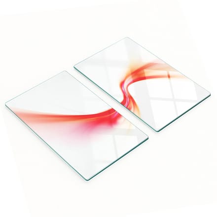 Decoratieve serveerplanken van glas met rode golfprint, 2x30x52 cm