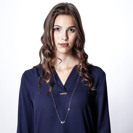 Orphelia ZK-7411 - Ketting Pastel - Zilver 925 Rosé - Multicolor Stenen - 90 cm