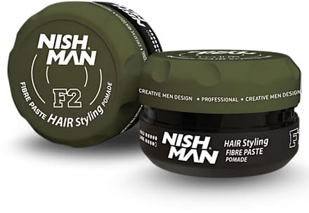 Nishman Fibre Paste Pomade F2, Medium Hold Semi-Glans voor Heren 100ml