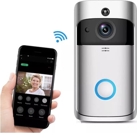 Home video Smart WiFi video deurbel draadloze deurbel met camera intercom Wireless Ring Doorbell - kleur grijs