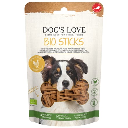 150 g  Dog's Love Bio Sticks met kip