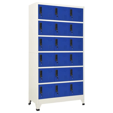 vidaXL - Lockerkast - 90x40x180 - cm - staal - grijs - en - blauw