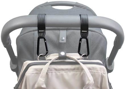 Dooky Buggy/Kinderwagen Haak klein 2 stuks - Zwart
