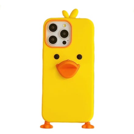 Schattige Cartoon Gele Eend Zachte Siliconen Case Cover Voor iPhone 12 13 14 15 Plus 16 Pro Max For iPhone 12 Pro Max geel