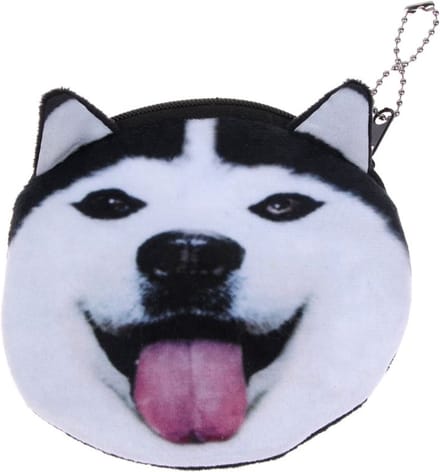 Hond Portemonnee - pasjeshouder vrouwen - kleingeld portemonnee - munthouder - Happy Husky - 1 stuks