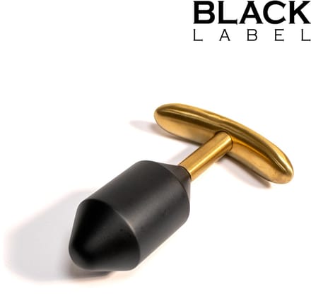 Black Label - Diamond Verzwaarde Buttplug - Metaal - Zwart/Goud