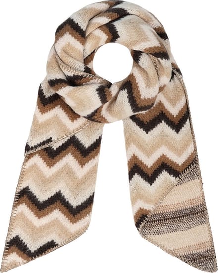 Bijoutheek Sjaal (Fashion) Zig Zag Beige