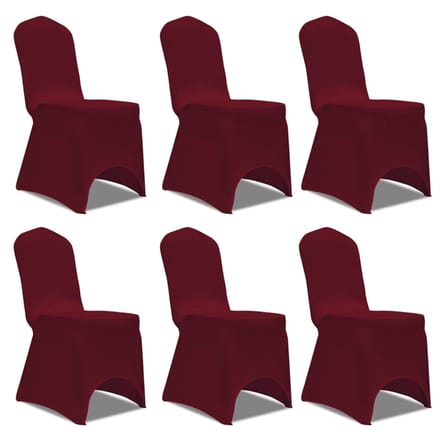 vidaXL - Stoelhoes - Stretch - Bordeauxrood - (6 - stuks)
