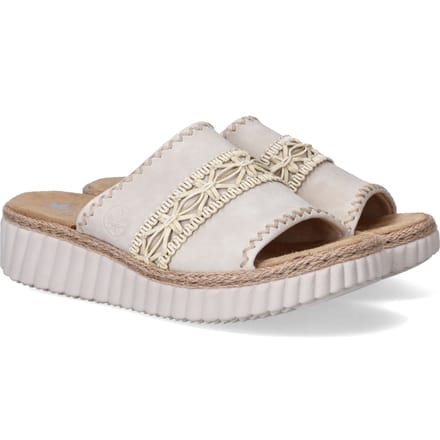 Rieker Slippers beige Textiel - Maat 41