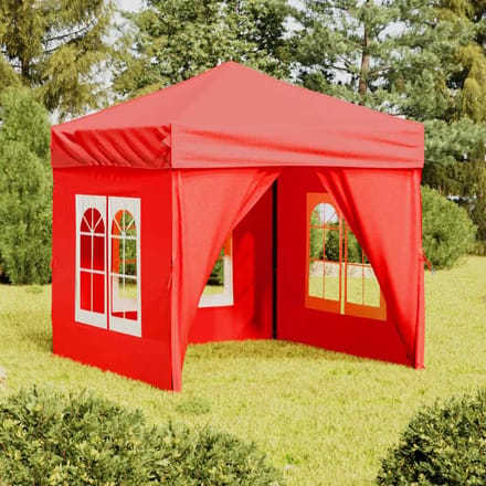 vidaXL - Partytent - inklapbaar - met - zijwanden - 2x2 - m - rood