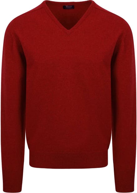 William Lockie Pullover Lamswol V Poppy - Maat 3XL - Heren - Pullovers
