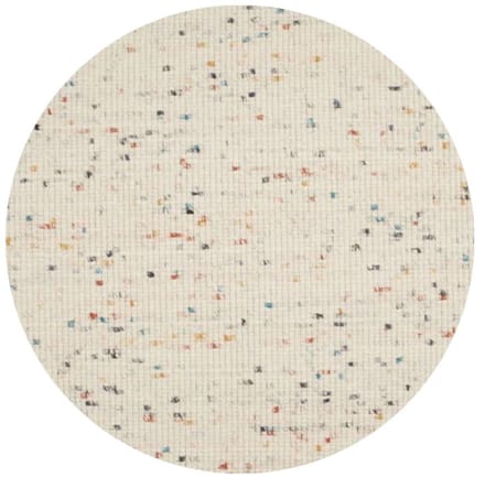 DÉJA Living Vloerkleed Rond Ø200cm - Laagpolig Wit Multi Wol - Bela