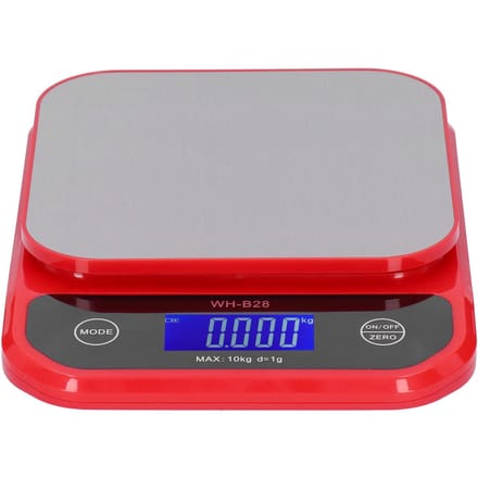 WHB28 10 kg/1 g LCD keukenweegschaal Elektronische digitale weegschaal Weegschaal voor thuisgebruik red