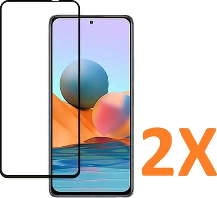 Volledige dekking Screenprotector Glas - Tempered Glass Screen Protector Geschikt voor: Xiaomi Redmi Note 10s - 2x