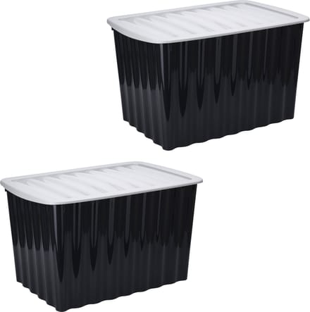 Storage Solutions Opbergdozen/organizers met deksel 2x stuks - kunststof - 84L