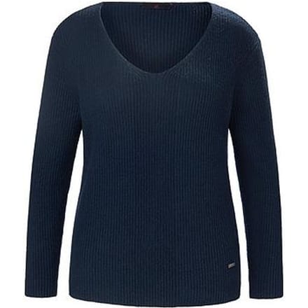 Trui V-hals en lange mouwen Van Emilia Lay blauw