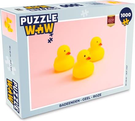 Puzzel Badeenden - Geel - Roze - Legpuzzel - Puzzel 1000 stukjes volwassenen