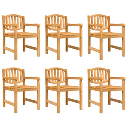 vidaXL - Tuinstoelen - 6 - st - 58x59x88 - cm - massief - teakhout