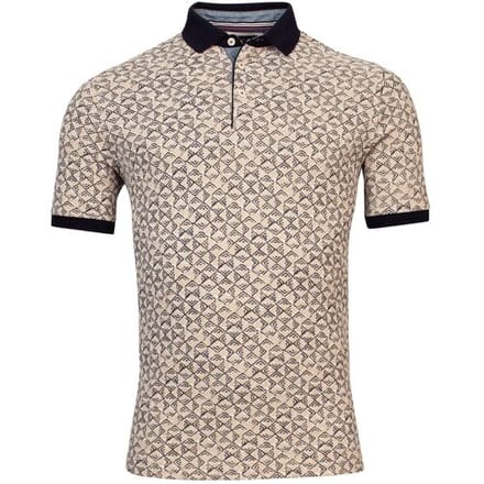 Baileys Polo 2Tone Allover Batik Pattern Donker Beige / male