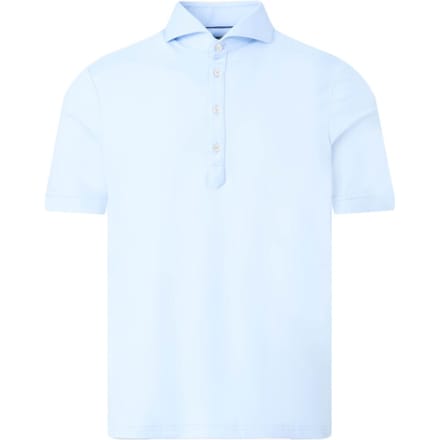 John Miller Slim-Fit Hyperstretch Short Sleeve Button-Polo Licht Blauw / male