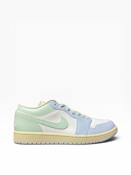 Jordan 1 Low - Blauw/Wit/Groen - Sneakers - Unisex - Maat 43 - Doos Zonder Deksel