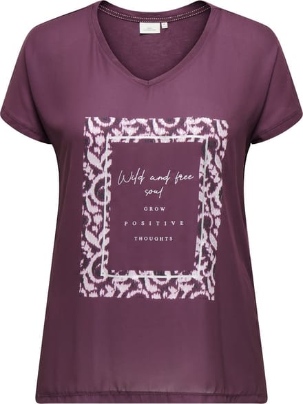 ONLY CARMAKOMA - CARKETTY LIFE SS V-NECK MIX TEE JRS - Dames - T-shirts