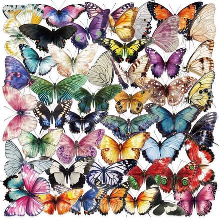 Meer Leuks - Transparante Stickers Vlinders - 50 stuks - Butterfly Sticker