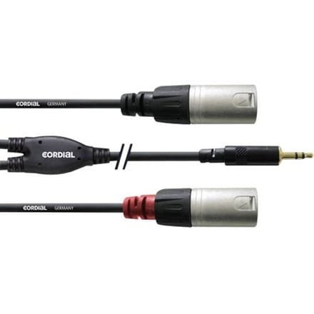 Cordial kabel 3,5 st / 2x XLR male 3m CFY 3 WMM - Insert kabel