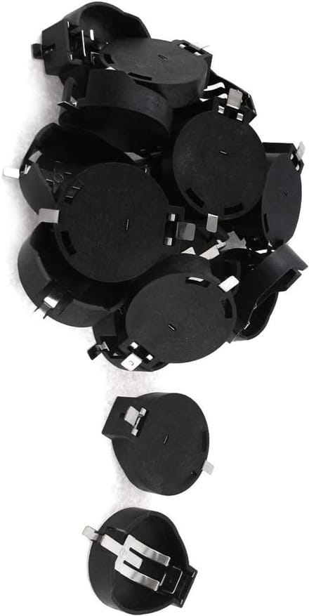 Batterij Houders - Knoopcel Cases - Elektronica Projecten - 2 Aansluitingen - Zwart