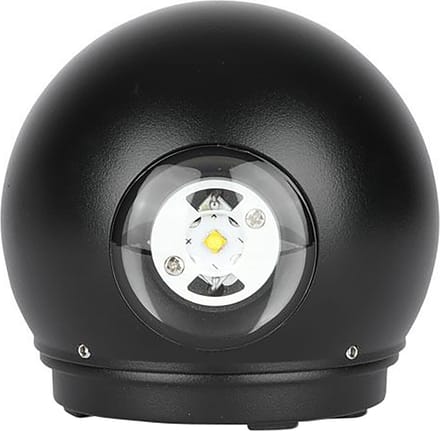 LED Tuinverlichting - Wandlamp - Nirano Ascon Up and Down - 6W - Warm Wit 3000K - Mat Zwart - Aluminium