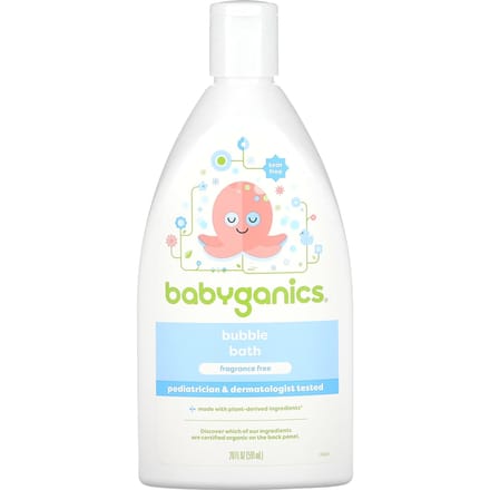 Babyganics, bain moussant, non parfumé, 20 fl oz (591 ml) white