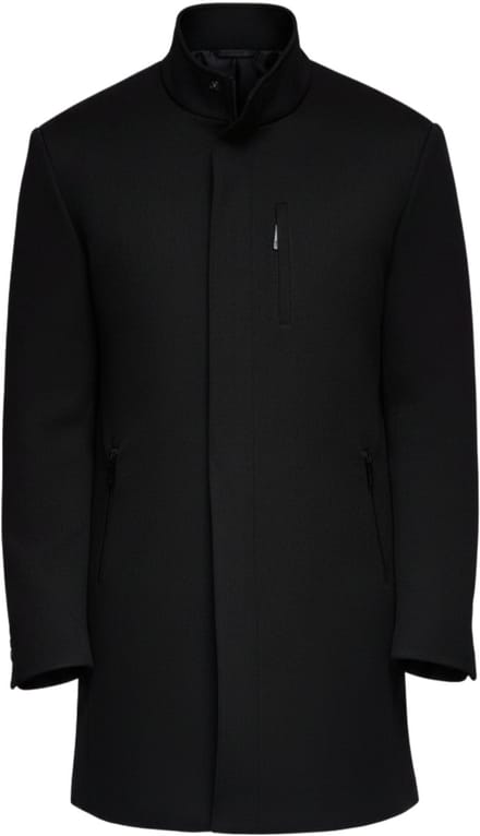 OMBRE Jas - Lange Mouw - Rits - Effen Zwart L